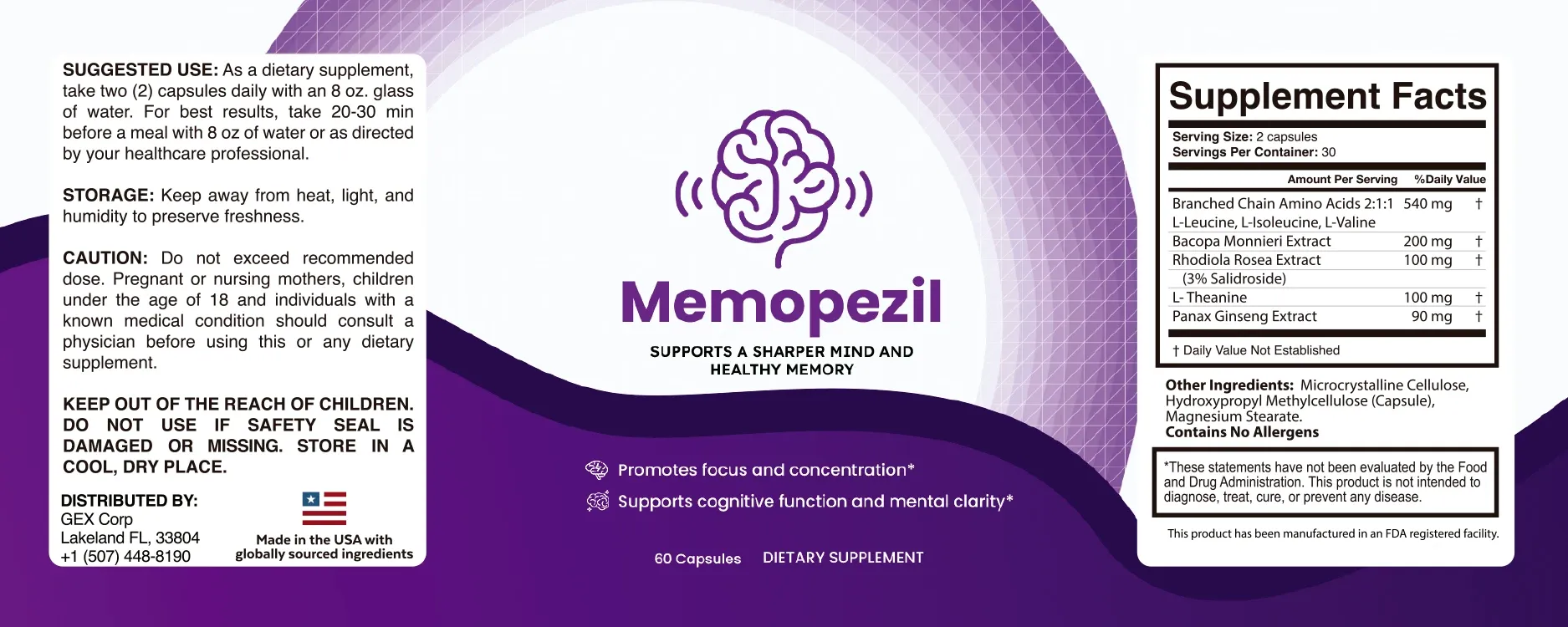 Memopezil secure ordering system